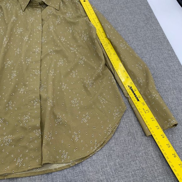 PROLOGUE Long‎ Sleeve Blouse Small Green Collared Polyester - Picture 7 of 11